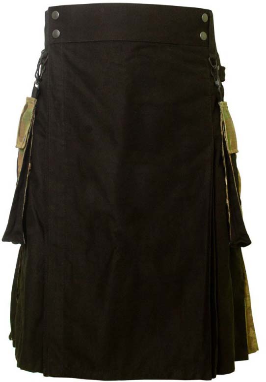 Hybrid Camo Kilt Black