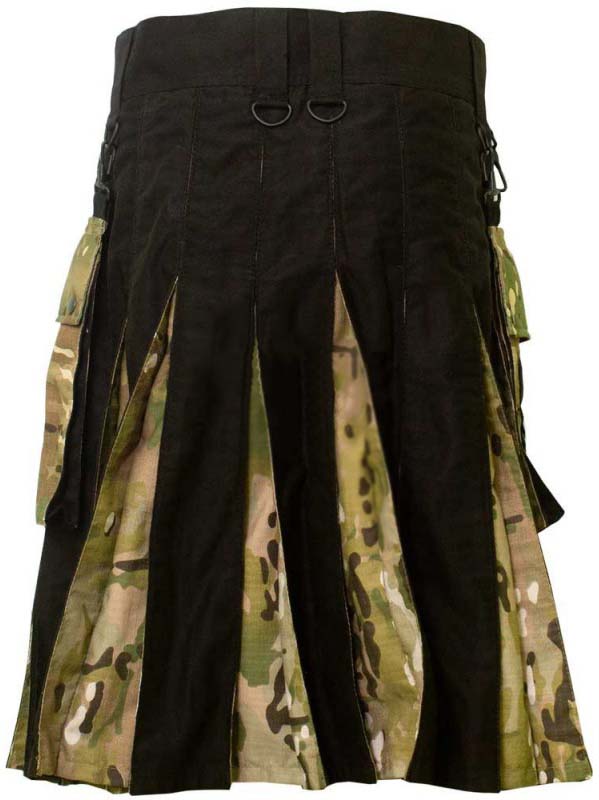 Hybrid Camo Kilt Black