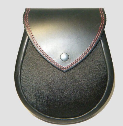 Black Hair Leather Sporran