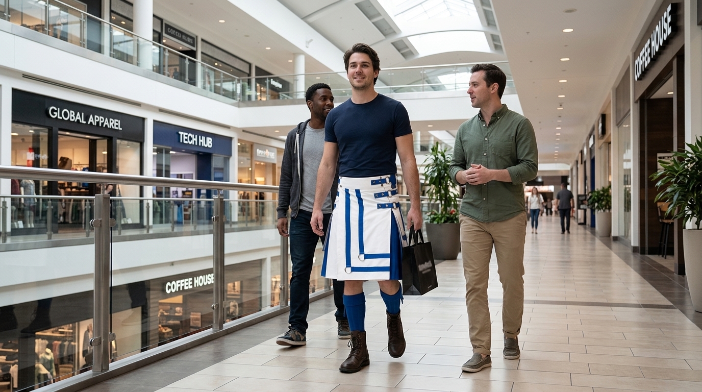 modern hybrid utility kilt with pockets