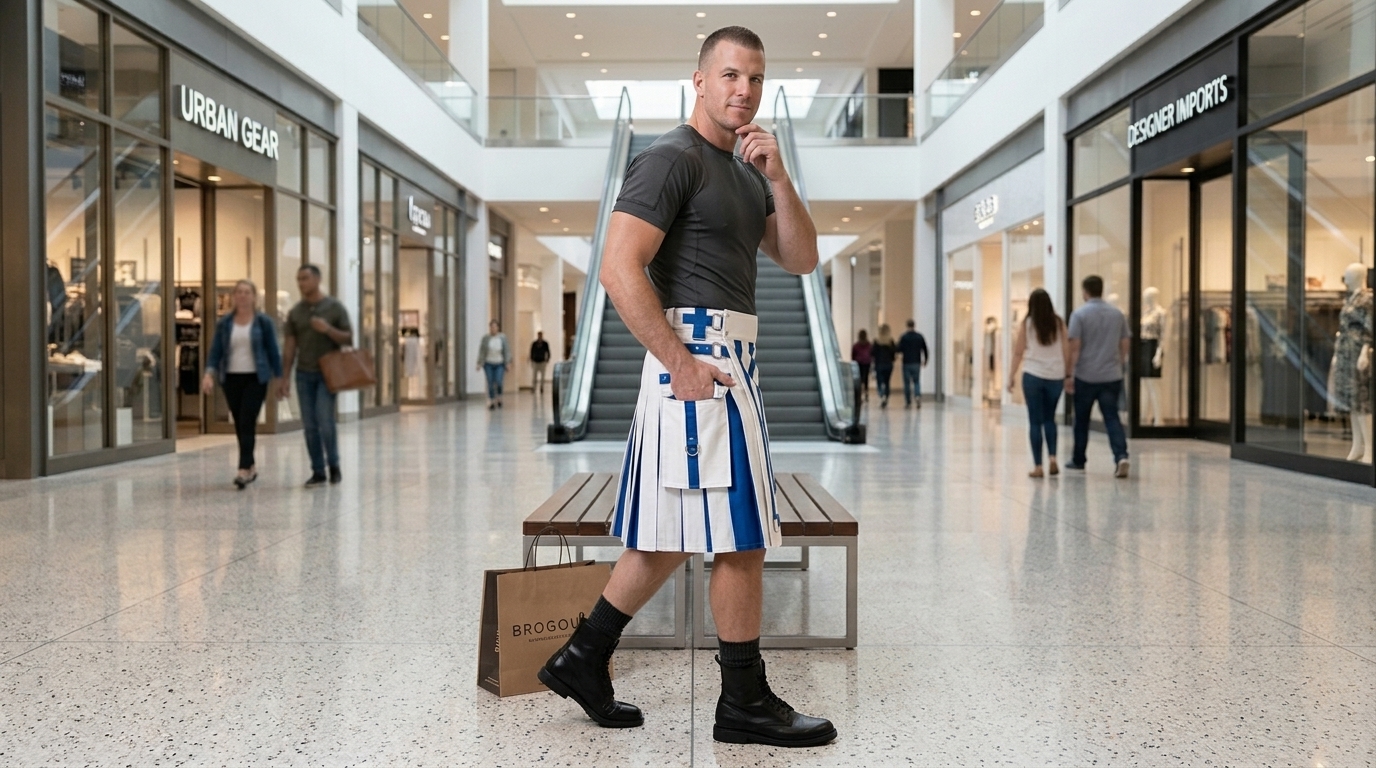 workwear hybrid kilt with cargo pockets