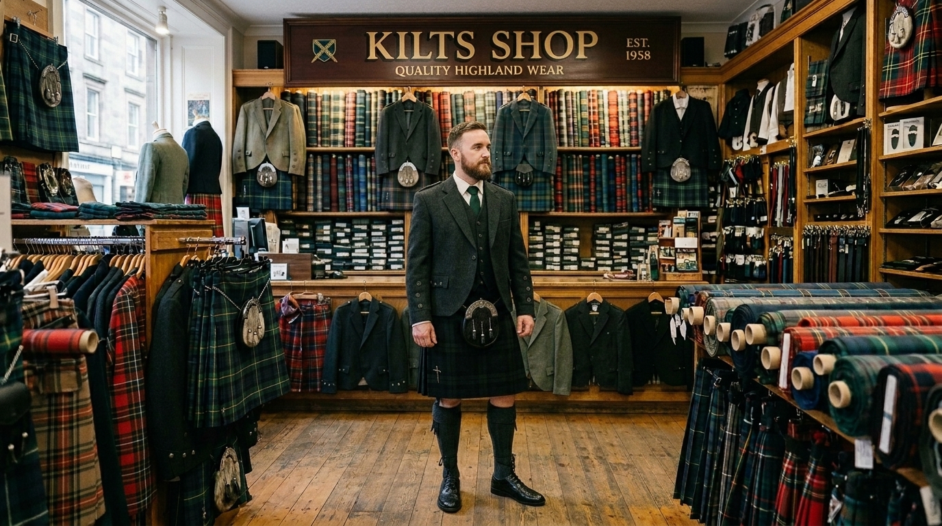 Men traditional kilt for Highland weddings and formal events