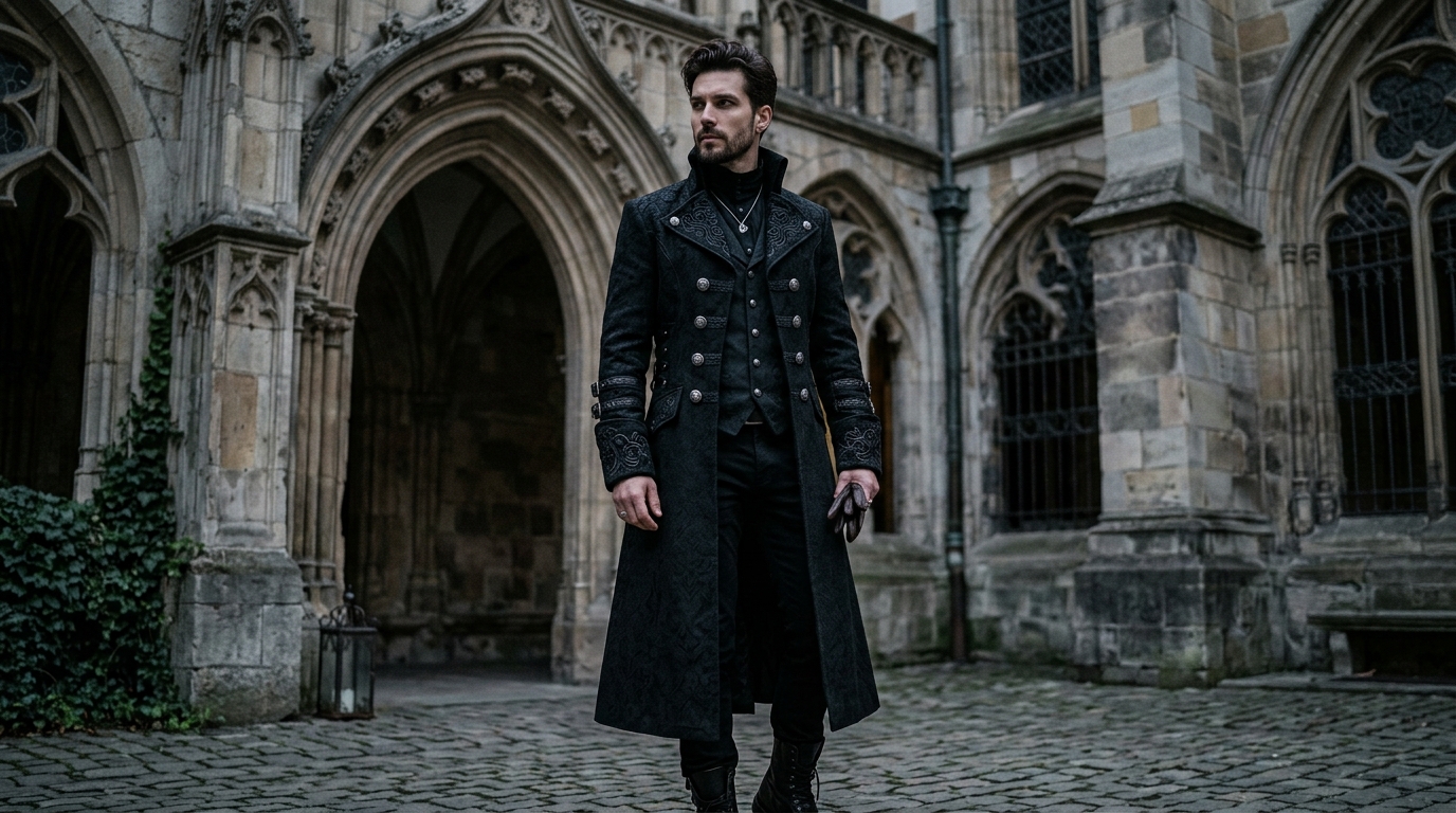 Steampunk gothic coat for men