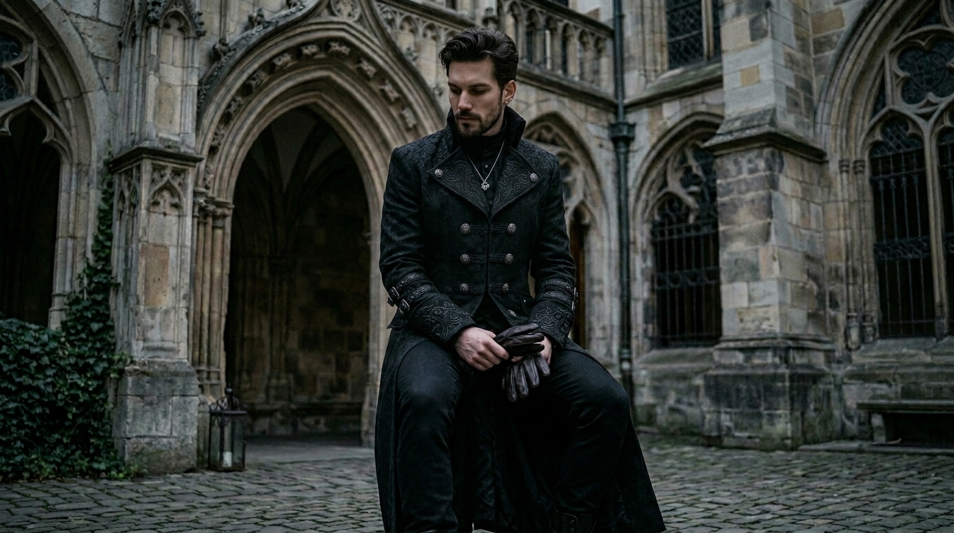 Steampunk gothic coat for men