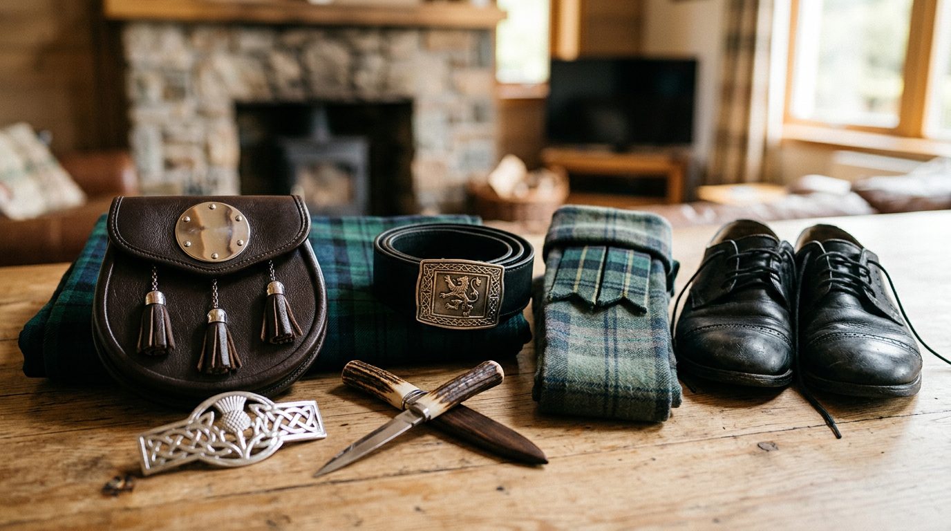 Scottish kilt hose socks with tartan flashes