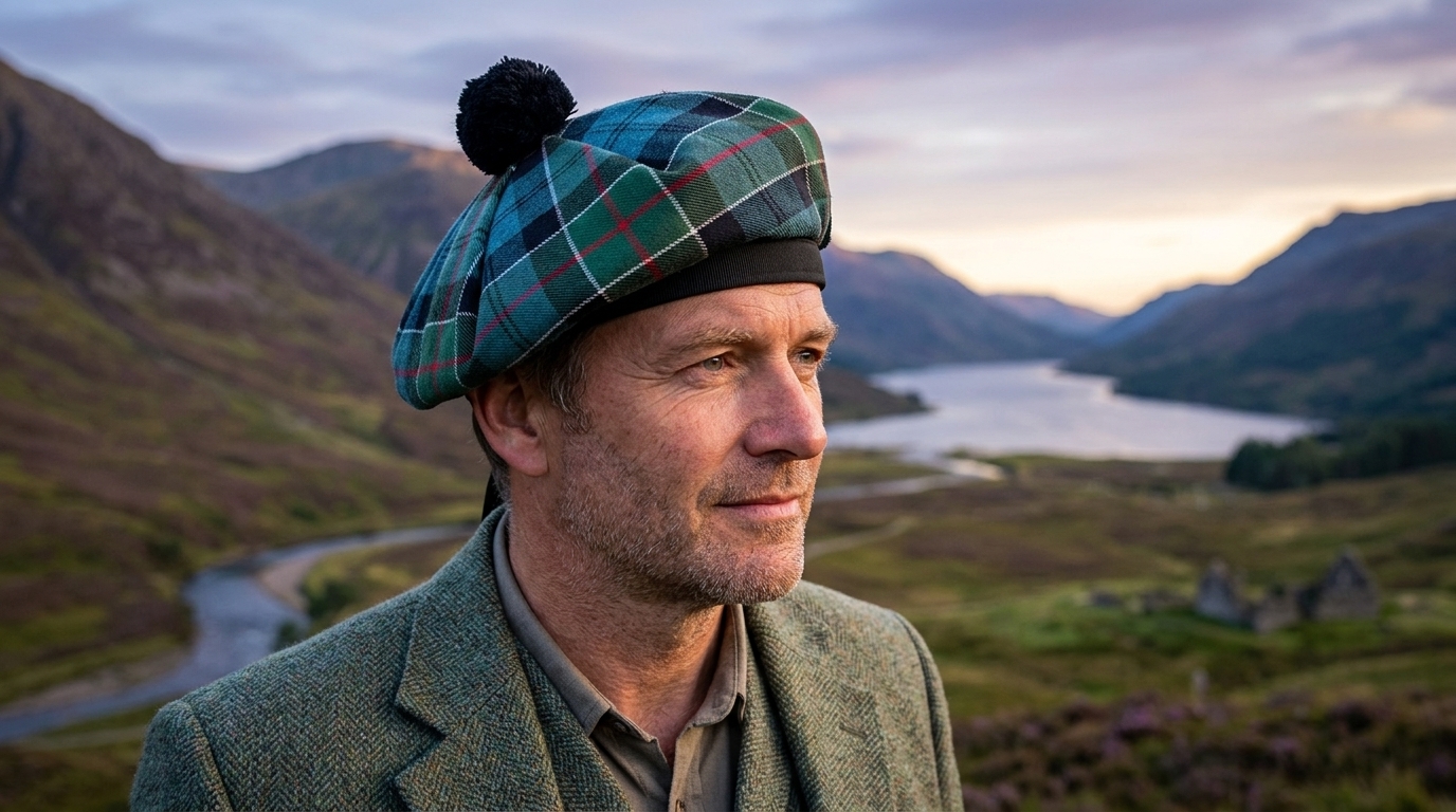 Tartan Flat Cap Scottish Headwear