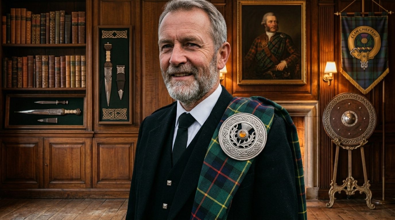 Clan Crest Scottish Plaid Brooch
