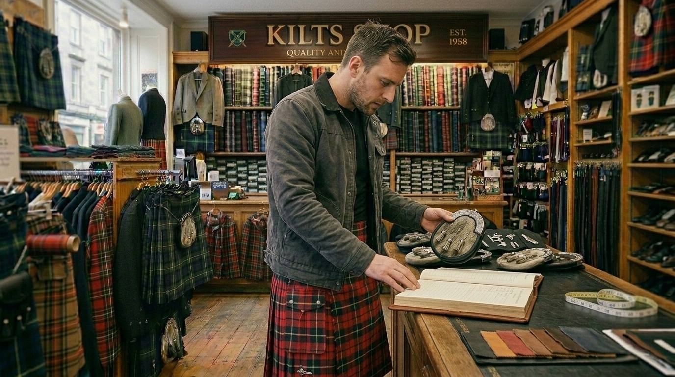 Handmade tartan utility kilt for casual and formal wear