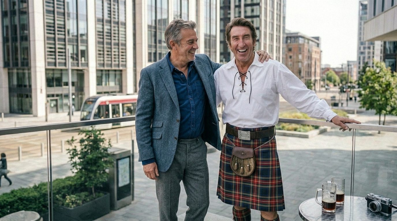 White ghillie kilt shirt for Scottish Highland wear
