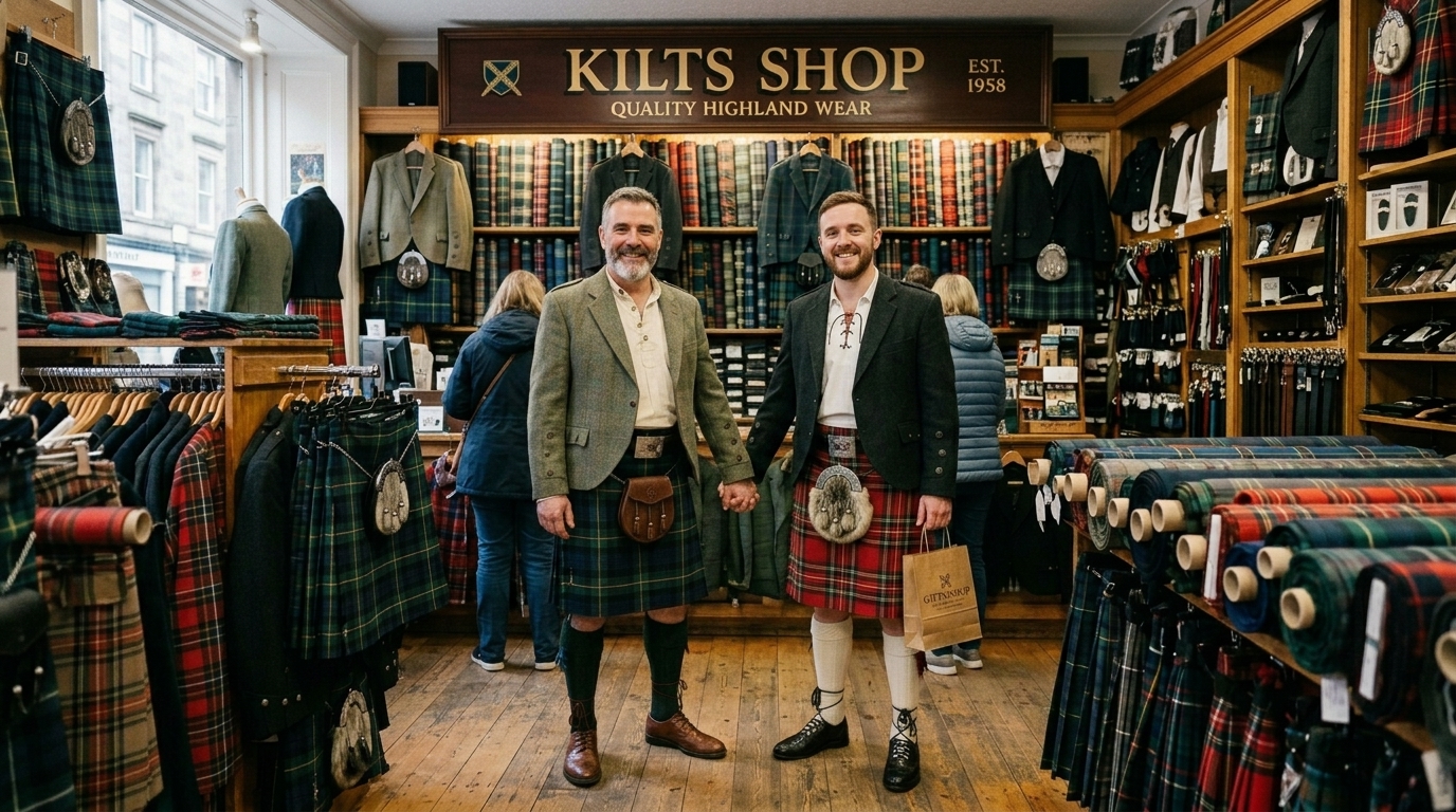 tartan kilt for men – traditional 16oz wool kilt for highland games and weddings
