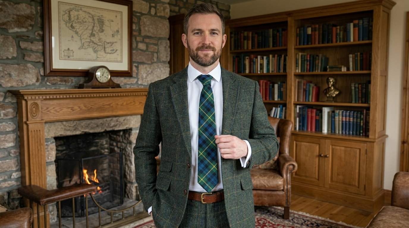 Traditional Scottish tartan tie for men