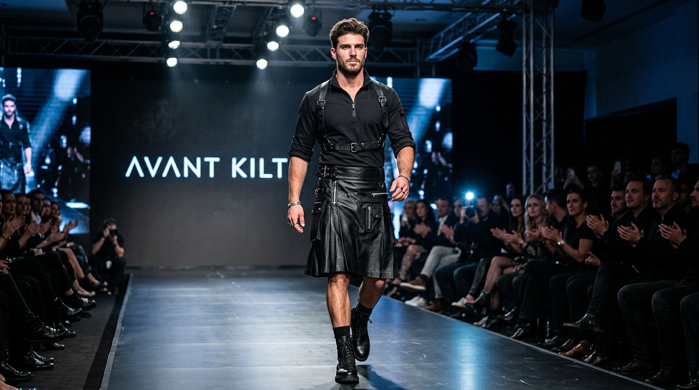 Black Kilt for Men Traditional Scottish Highland Wear