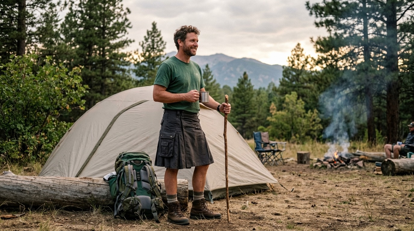 Men's Hiking Kilt for Trekking and Outdoor Adventures