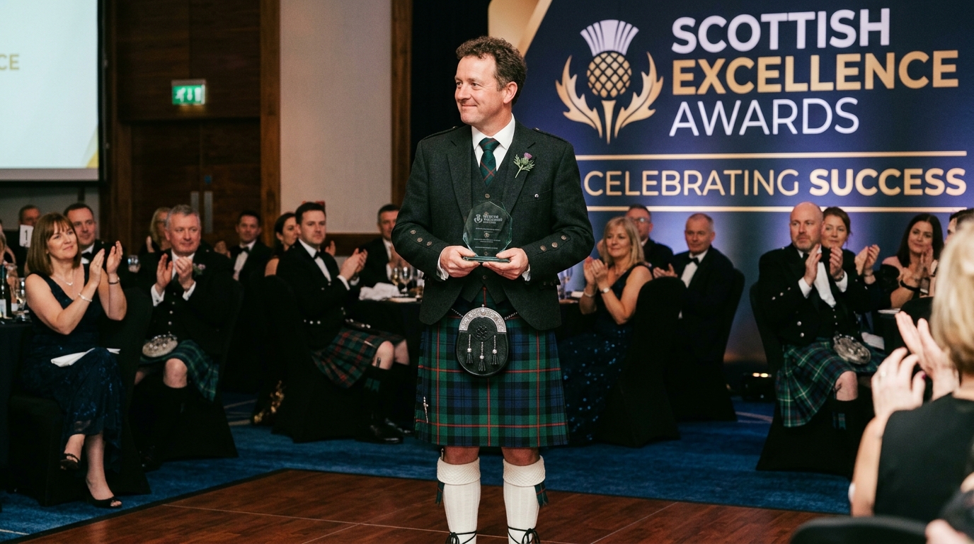 Traditional Scottish tartan kilt country