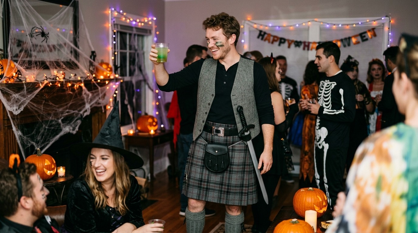 Modern grey Scottish kilt for sale