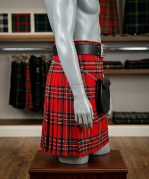 Premium Royal Stewart PolyViscose Scottish kilt with pleated back style
