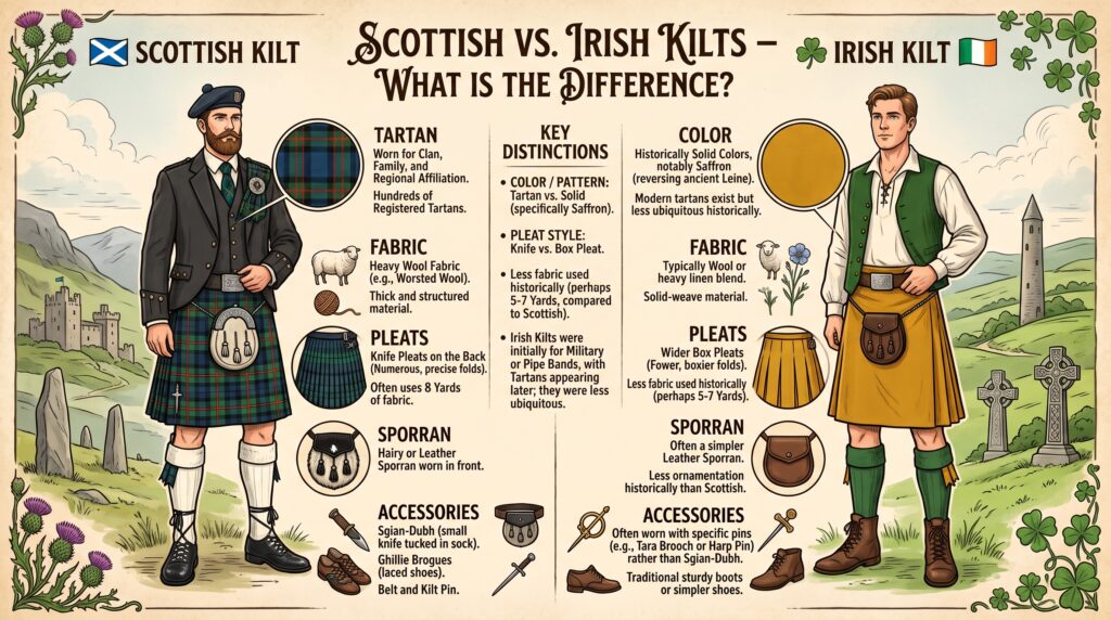 Scottish vs Irish Kilts: What Is the Difference?